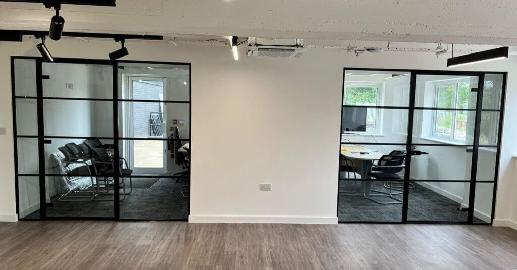 Commercial glass office partitions installed in Henfield, West Sussex